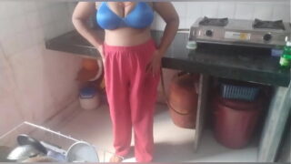 nepali indian young lover with house wife fucking in  kitchen Video