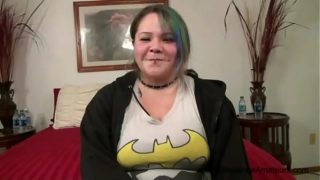Hot babe kneading her big tits Video